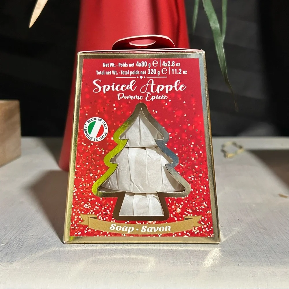 Spiced Apple scented Soap 4pk stocking stuffer Made in Italy